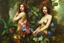 Placeholder: woman in colorful jungle by Caravaggio