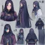 Placeholder: High quality, Detailed, Black long hair, Purple eyes, mouth open, blushing, ninja clothes, concept art, clothes kinda reavling