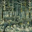 Placeholder: A gray woods with singing wolves designed in ancient Roman mosaics painted by Vincent van Gogh
