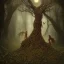 Placeholder: woman, bark skin, detailed fantasy art, stunning, beautiful, gorgeous, turning into tree, morph, forest of the dead, moonlight, mist, George Grie, Marco Escobedo, Igor Morski, brian froud, selina french, howard lyon