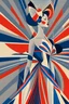 Placeholder: Woman dressed in Union Jack style of erte