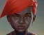 Placeholder: Portrait of a 9 year old cute African toddler witch with bushy hair by Nick Harris