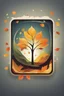 Placeholder: square logo , landscape with leaf fall, flying leaves