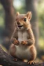 Placeholder: portrait of squirrel elf in angry talking tree, bokeh like f/0.8, tilt-shift lens 8k, high detail, smooth render, down-light, unreal engine, prize winning