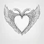 Placeholder: simple line drawing of a heart with wings against a white background.