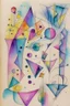 Placeholder: Watercolour abstract Detailed Kandinsky squares with Sketchy pencil outlines