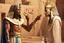 Placeholder: Pharaoh talks to his assistant, points his finger at him, and gives him orders