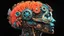 Placeholder: 3D rendering of Expressively detailed and intricate of a hyperrealistic “neon steampunk head”: side view, scientific, single object, vivid colour, coral, fungi, black background, shamanism, cosmic fractals, octane render, 8k post-production, detailled metalic bones, dendritic, artstation: award-winning: professional portrait: atmospheric: commanding: fantastical: clarity: 16k: ultra quality: striking: brilliance: stunning colors: amazing depth