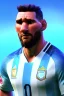 Placeholder: Realistic Messi Argentina soccer player Portrait, mid shot low view, concept art, artstation, 3d, photo studio, blue clean background, unreal engine 5, ray tracing, RTX, lumen lighting, ultra detail, volumetric lighting.