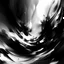 Placeholder: Abstract, dreamy, dreamlike, and a strong black and white contrast illustration for the ideia "nem de mais, nem de menos: o caminho segue pelo ponto médio". Oil painting style with big strokes of movement.