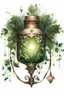 Placeholder: watercolor, dark style, dark green vintage witchs flashlight with herbal decoction with emeralds and with grass and leaves, Trending on Artstation, {creative commons}, fanart, AIart, {Woolitize}, by Charlie Bowater, Illustration, Color Grading, Filmic, Nikon D750, Brenizer Method, Side-View, Perspective, Depth of Field, Field of View, F/2.8, Lens Flare, Tonal Colors, 8K, Full-HD, ProPhoto