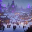 Placeholder: A warlock Christmas festivities in town square with bridges