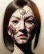 Placeholder: Simetric Realistic image portrait. Sweet face traditional japanese porcelain mask. 4k resolution, intricate details, ornate details, soft lighting, unreal engine 5.