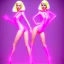 Placeholder: Neon blonde pop girl in pink costume