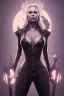 Placeholder: Pamela Anderson as evil queen in black leather, leather, busty, cleavage, angry, stern look. character design by cory loftis, fenghua zhong, ryohei hase, ismail inceoglu and ruan jia. unreal engine 5, artistic lighting, highly detailed, photorealistic, fantasy