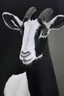 Placeholder: Painting of a Black and white goat named milo