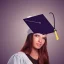 Placeholder: a beautiful young woman who just got congratulated from college wearing a graduation hat , dramatic, dramatic lighting, volumetric lighting, hyperrealism, 8k, high quality, photorealistic, lot of details