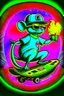 Placeholder: A rat on a skateboard, with glasses and a helmet; the rat laughs; fire coming from behind; cartoon style complementary colors, with the text "FISCALIA COLOMBIA"