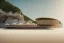 Placeholder: algarve, a modern luxury beach restaurant architecture building WITH STRAIGHT LINES AND CANNOPY, white render and wood stripe vertical elements with gold metallic details, overlooking the beach, hyper realistic 8k ultra render