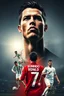 Placeholder: A legendary tribute poster of Cristiano Ronaldo, blending different eras of his football career. At the top, a dramatic close-up portrait of Ronaldo with intense focus, glowing hair highlights, and a powerful aura. Below, multiple layers showcase his journey: young Ronaldo dribbling in Sporting Lisbon’s green-and-white kit, prime Ronaldo in Manchester United’s iconic red jersey with his name and number 7 visible, and Real Madrid Ronaldo in white surrounded by light effects and confetti. Subtle o