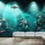 Placeholder: a gorgeous, stunning underwater room with white couch on dark wood floor, stones and foliage in room, ocean marine life behind glass wall, 8k resolution, high-quality, fine-detail, iridescent, intricate, digital art, detailed matte, volumetric lighting, illustration, 3D octane render, brian froud, howard lyon, selina french, anna dittmann, annie stokes, lisa parker, greg rutowski, George Grie, Ben Goossens, Igor Morski