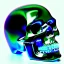 Placeholder: futuristic neon crystal skull