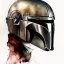 Placeholder: photorealistic the mandalorian helmet, illustration by <agnes cecile> <Yoji Shinkawa>, natural tones, ornate and intricate detail , soft smooth lighting, soft colors,