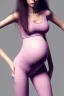 Placeholder: Pregnant girl, leggings and crop top