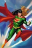 Placeholder: a series of pictures based on DC Comics Superheroes, amazing oil on canvas image of Chyna Laurer