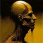 Placeholder: small head Sopor Aeternus depicting a fear of being alone, Style by Ray Johnson and Dave McKean and Alvaro Martinez Bueno, surreal horror, dynamic composition, color burn, based on the imagery of Zdzislaw Beksinski, minimalism, artistic