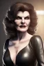 Placeholder: Rene Russo as evil queen in black leather gown, angry, busty, curvey, cleavage, unreal 5, octane render,cinema4d, dynamic lighting, dramatic lighting, 4k, redshift render, highly detailed, hyper realistic