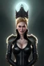 Placeholder: Cersei Lannister as evil queen in black leather, busty, cleavage, curvy, lena headay, angry, stern look. character design by cory loftis, fenghua zhong, ryohei hase, ismail inceoglu and ruan jia. unreal engine 5, artistic lighting, highly detailed, photorealistic, fantasy