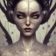 Placeholder: beautiful gothic woman with thick white spiderwebs on face, dark, runny mascara, 8k, high-quality, fine-detail, intricate, sharp, crisp, digital art, detailed matte, illustration, octane render, brian froud, howard lyon, Anne Dittman, Anne Stokes, Lisa Parker, Selina French