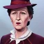 Placeholder: Portrait of a 30 year old witch like Margaret Thatcher and Mary Poppins