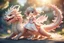 Placeholder: a cute anime chibi princess sitting on a wild chinese dragon and dynamically riding it, soft, shading strokes, in sunshine, ethereal, otherwordly, cinematic postprocessing, bokeh, dof