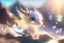 Placeholder: cute chibi anime little dragon, holographic, transparent sparkling crystal mountains in sunshine, ethereal, cinematic postprocessing, bokeh, dof