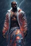 Placeholder: ultra instinct super saiyan Kanye West , Full body, night sky, rain, hyperdetailed , luminism, art by Carne Griffiths and Wadim Kashin concept art, 4k resolution, fractal isometrics details bioluminescens , 3d render, octane render, intricately detailed , cinematic, trending on arts tation Isometric Centered hype reallistic cover photo awesome full color, hand drawn , gritty , intricate, hit definition