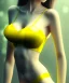 Placeholder: Yellow bra, cyberpunk,