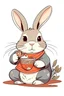 Placeholder: a humain rabbit in japanese style drinking a coffee