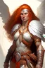 Placeholder: female aasimar barbarian outlander dnd character