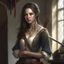 Placeholder: pretty girl, aged 17, brunette, conventionally attractive, skinny, medieval, assassin