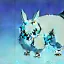 Placeholder: one ice type Pokemon, regal, blue and white in color scheme, fully visible, Ken Sugimori, Pokemon