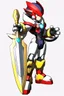 Placeholder: Megaman Zero Omega, Black and Red Armor, Lightning Sword, HD, Clean, Fixed Hands