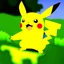 Placeholder: Pikachu, passant on a verdant field