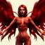 Placeholder: A full body portrait of a red dragon girl,smiling, wings, realistic,