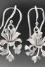 Placeholder: earrings n white gold engraved with lily flower