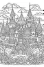 Placeholder: Enchanted Fairytale Castle Line Art Coloring Prompt: Design a fairytale castle surrounded by magical elements like floating lanterns, whimsical creatures, and a charming bridge. Create intricate details that capture the essence of a dreamy fairytale world. Encourage the use of soft pastels, sparkling golds, and dreamy blues to evoke a sense of enchantment and wonder. Let your coloring bring this fairytale castle to life, turning it into a captivating and dreamy masterpiece for coloring book