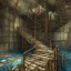 Placeholder: abondoned mine shaft with long metal staircase into murky brackish water, endless mine shaft, flooded, 8k resolution, 3D octane render, intricate, sharp, crisp, ultraHD, digital art, detailed matte, volumetric lighting George Grie, Anne Dittman, Anne Stokes, Lisa Parker, Selina French, brian froud, howard lyon,