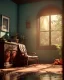 Placeholder: Room scene with alligator sleeping, Wes Anderson styler, realistic image, concept art, smooth, unreal engine 5, god lights, ray tracing, RTX, lumen lighting, ultra detail, volumetric lighting, 3d.