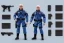 Placeholder: Mike Pence as G.I. Joe toy Doll figure With a pistol space force Commander Blue fabric uniform, black Moonboot in a clear packaging